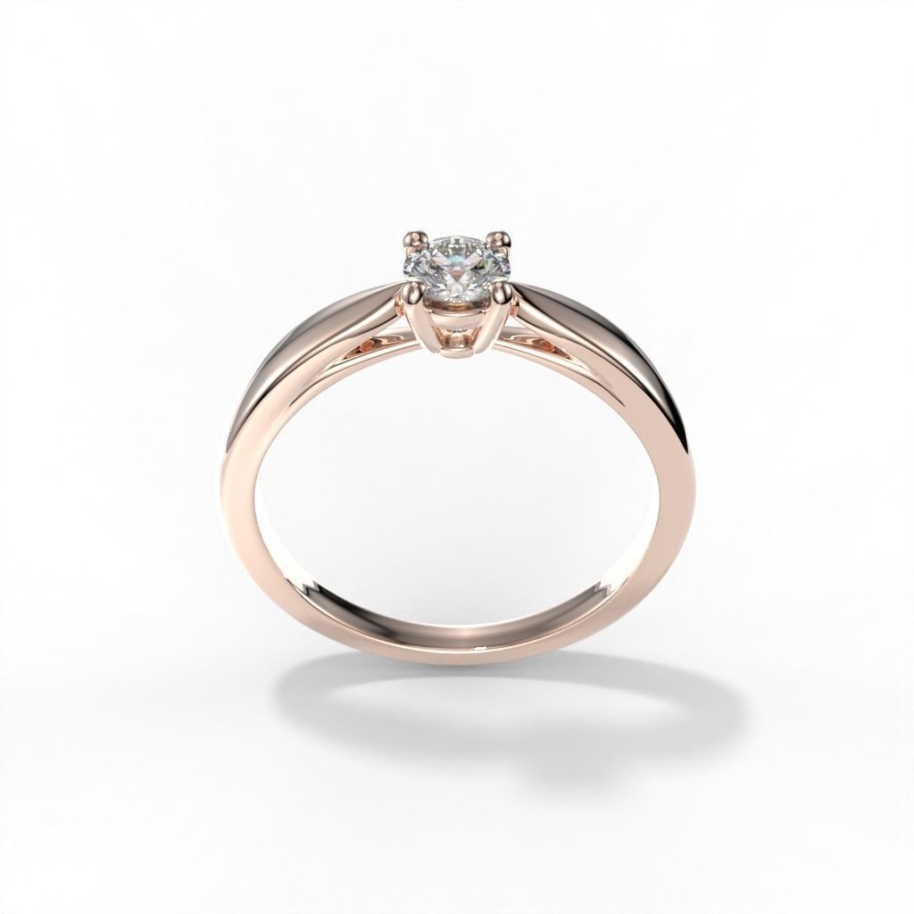 Solitaire ring tif stlye 3D print model_2