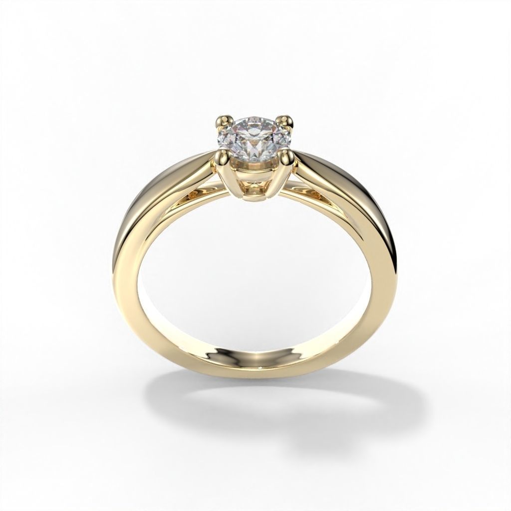 Solitaire ring tif stlye 3D print model_14