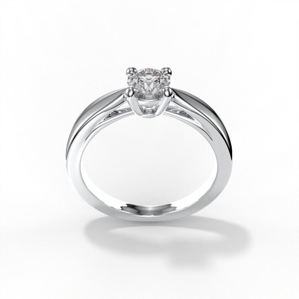 Solitaire ring tif stlye 3D print model_16