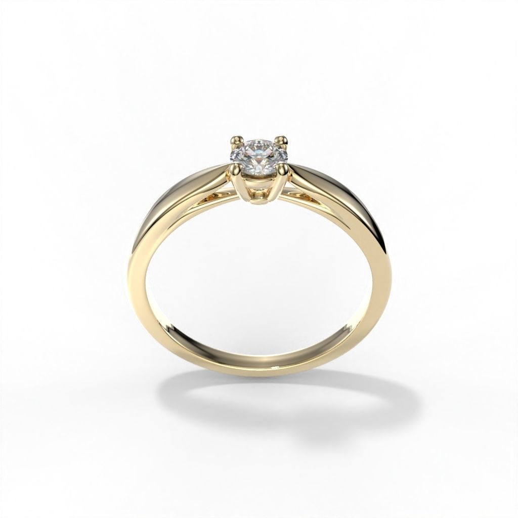 Solitaire ring tif stlye 3D print model_9
