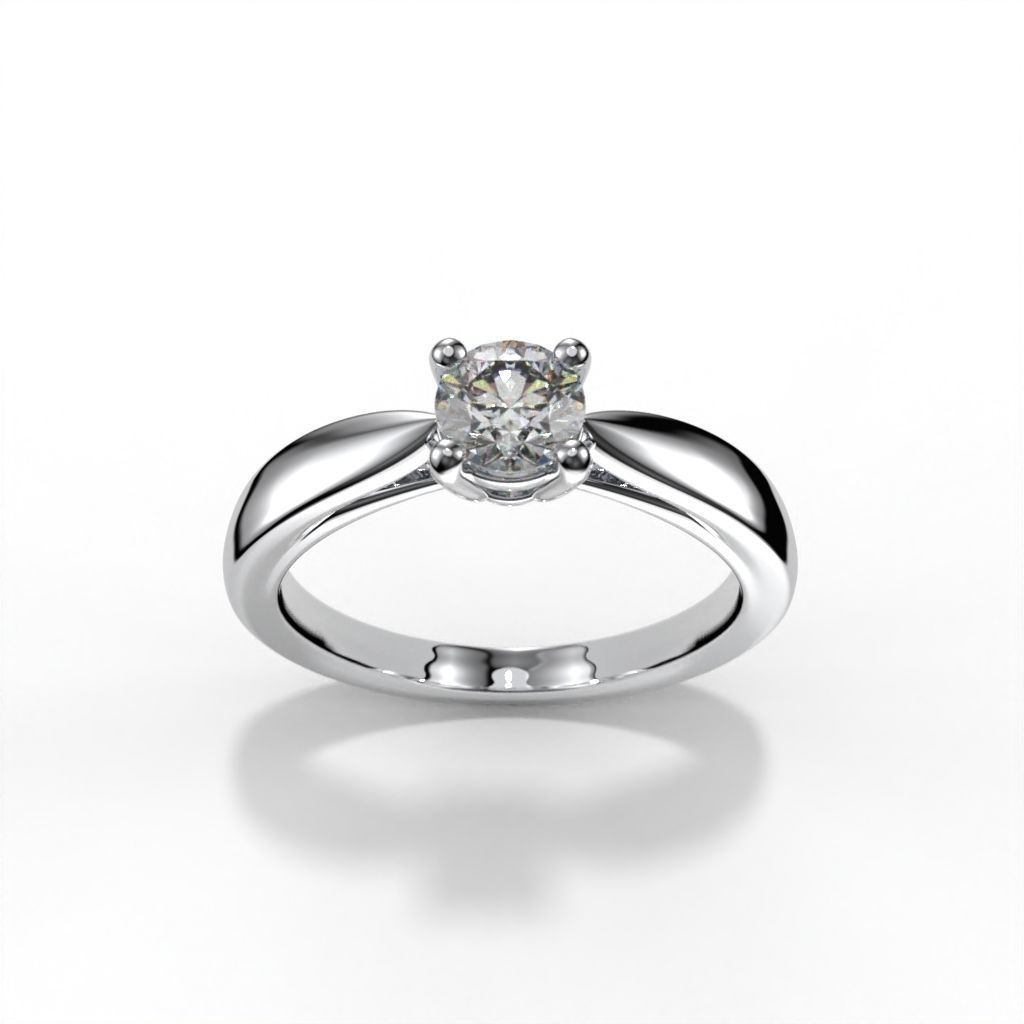 Solitaire ring tif stlye 3D print model_1