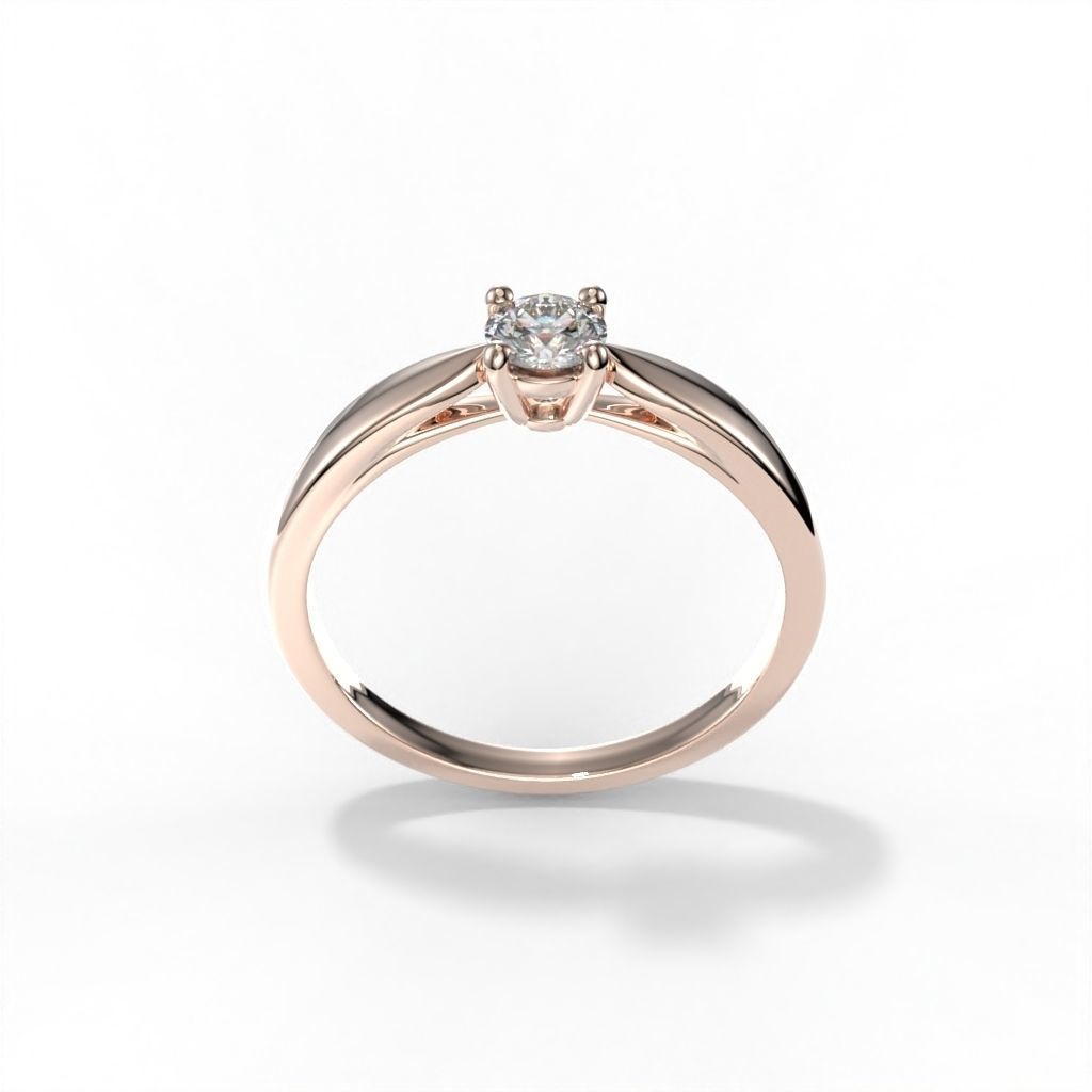 Solitaire ring tif stlye 3D print model_10