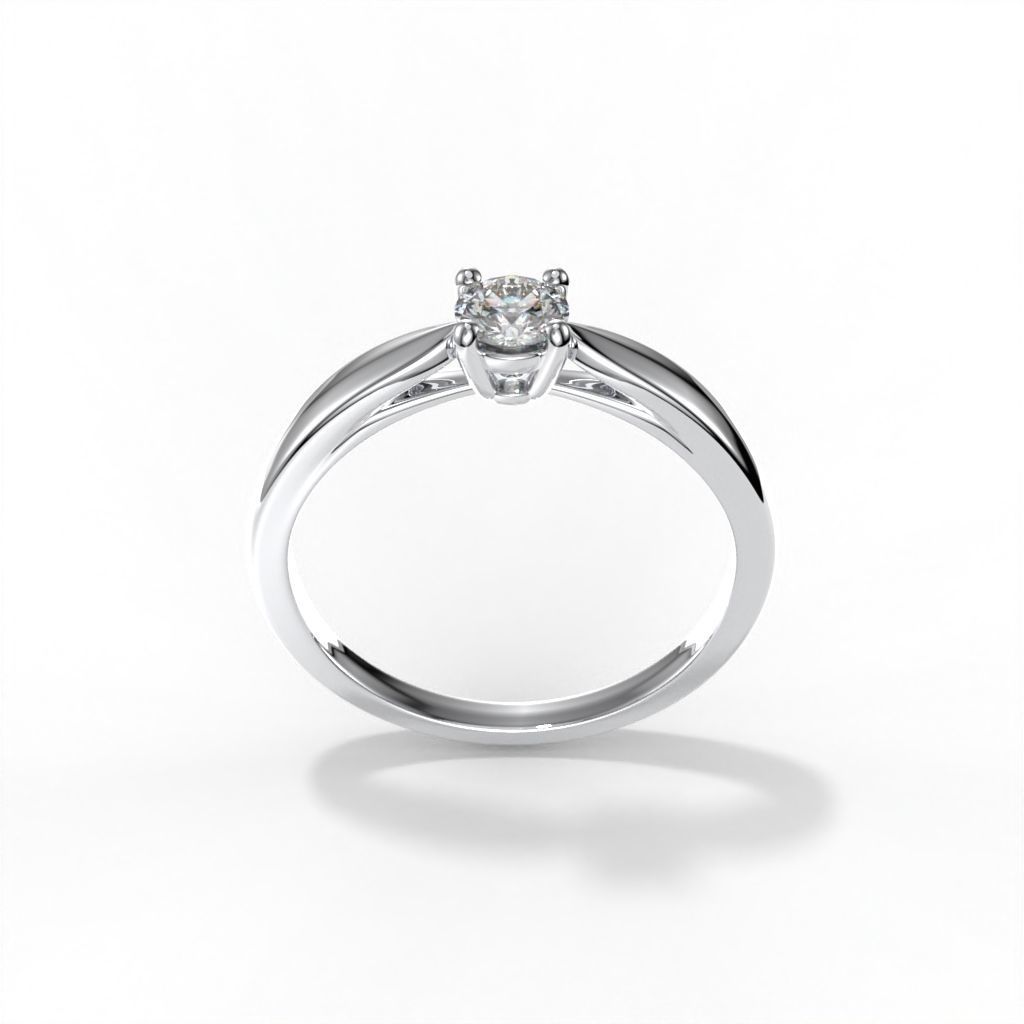 Solitaire ring tif stlye 3D print model_11
