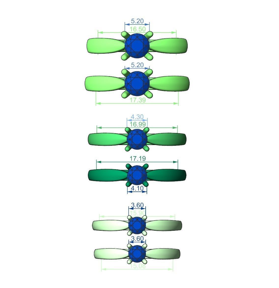 Solitaire ring tif stlye 3D print model_25