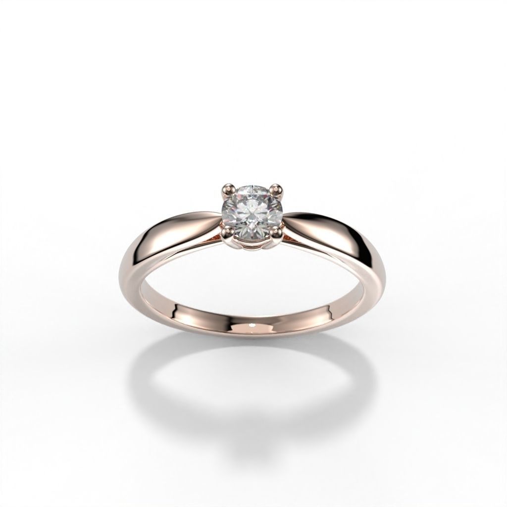 Solitaire ring tif stlye 3D print model_18