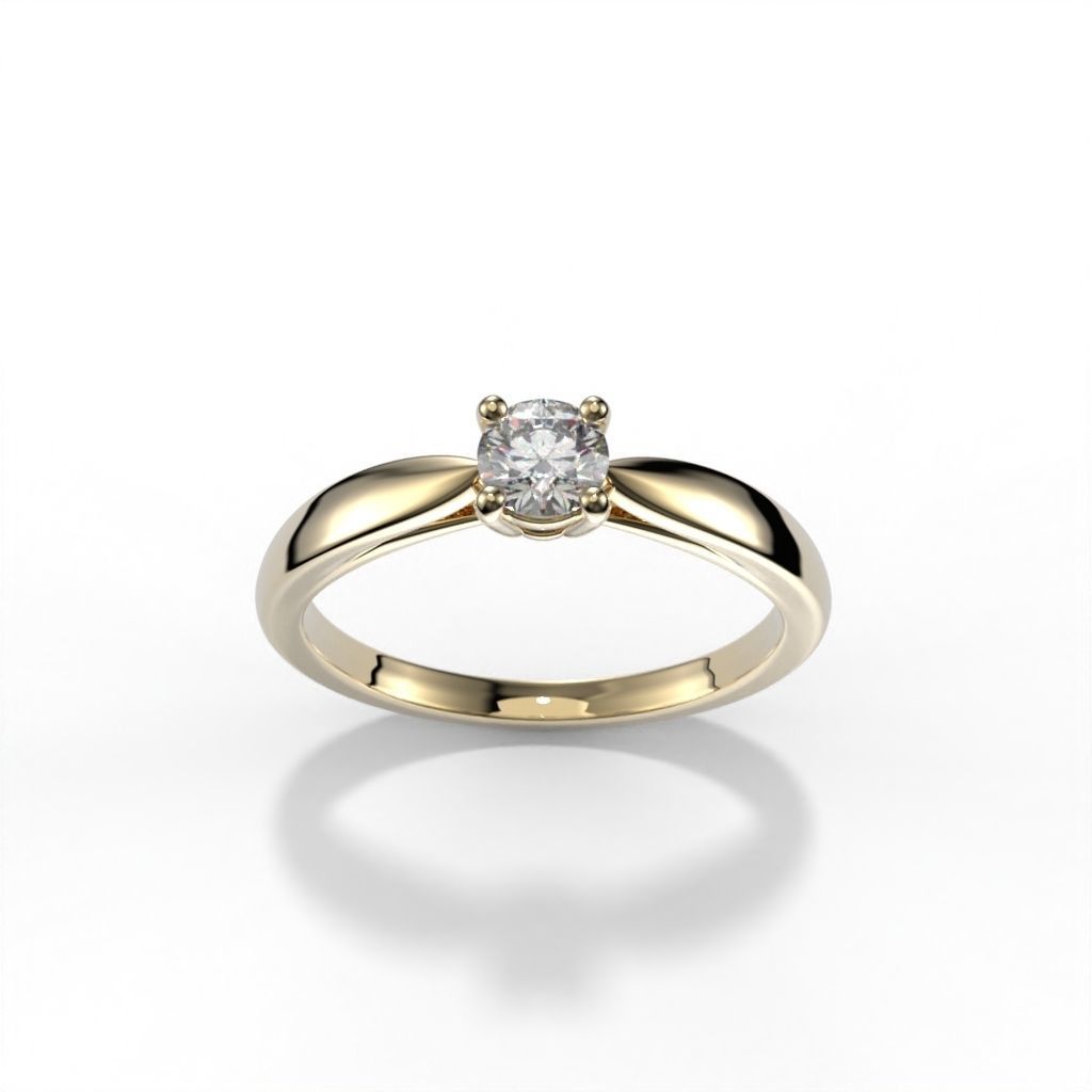 Solitaire ring tif stlye 3D print model_17