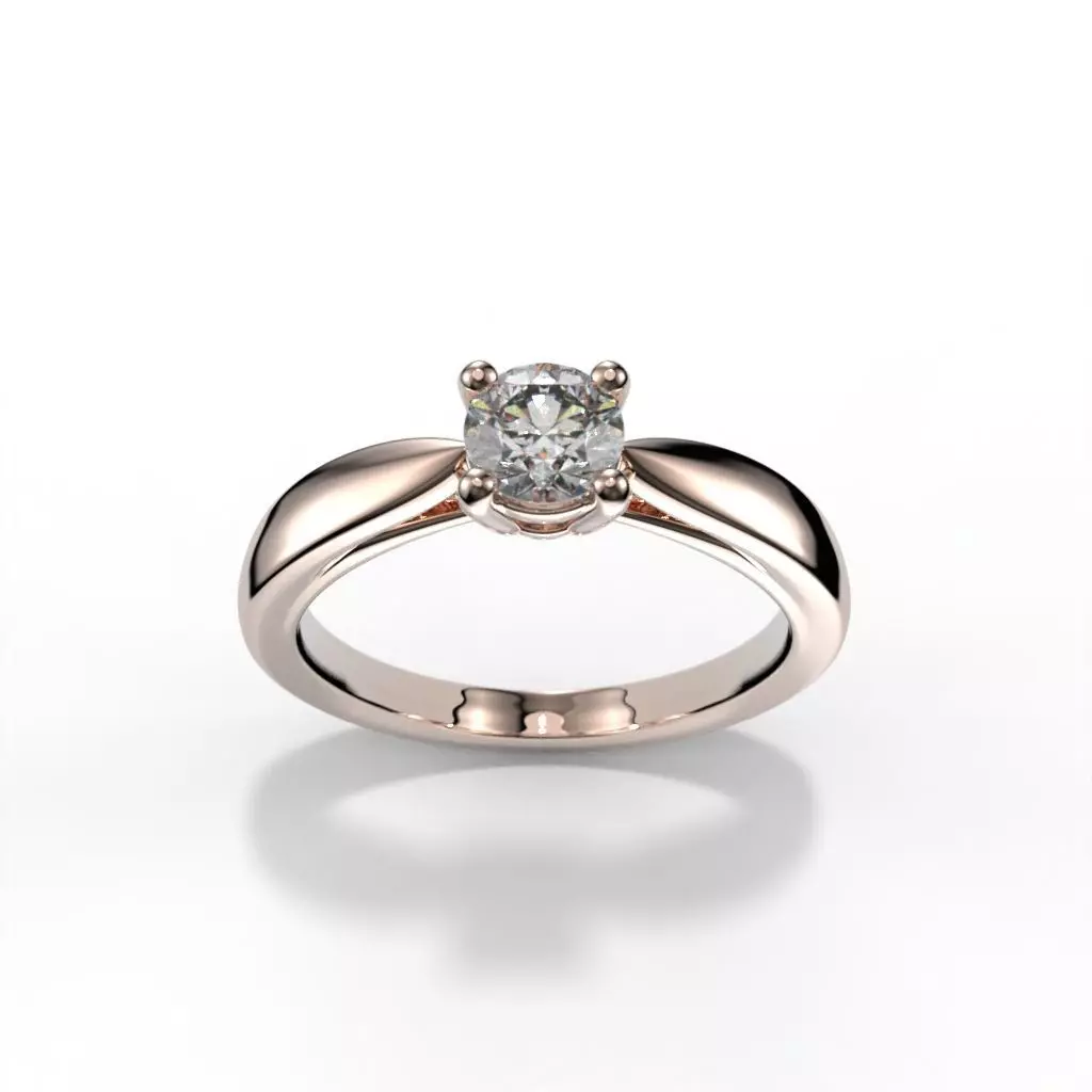 Solitaire ring tif stlye 3D print model_0