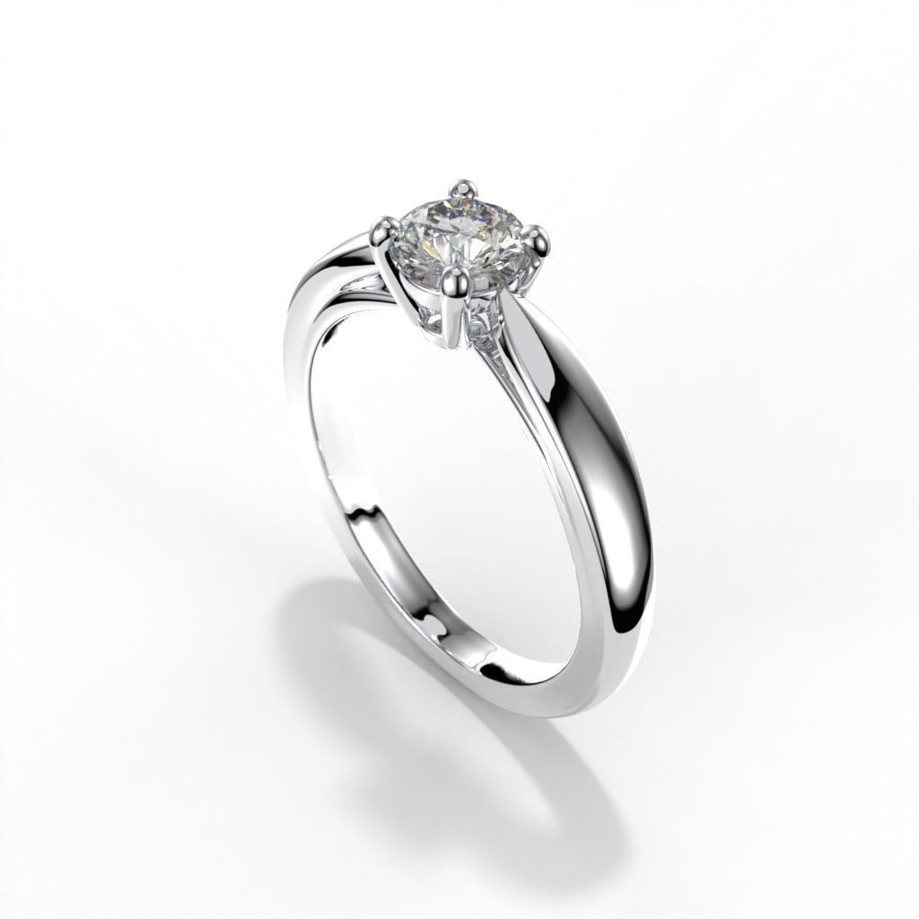 Solitaire ring tif stlye 3D print model_8