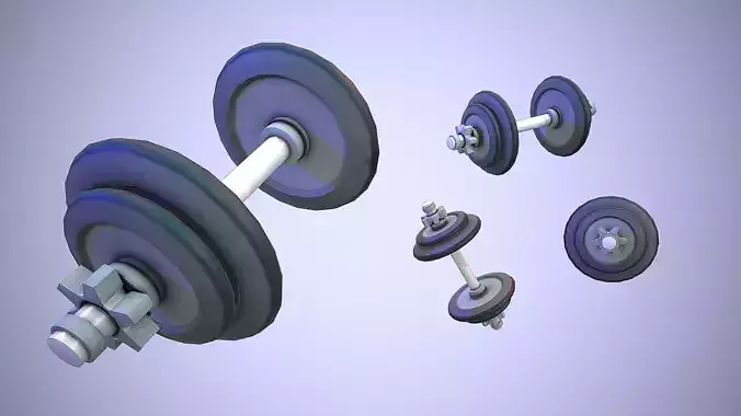 DUMBBELLS CARTOON STYLIZED 
