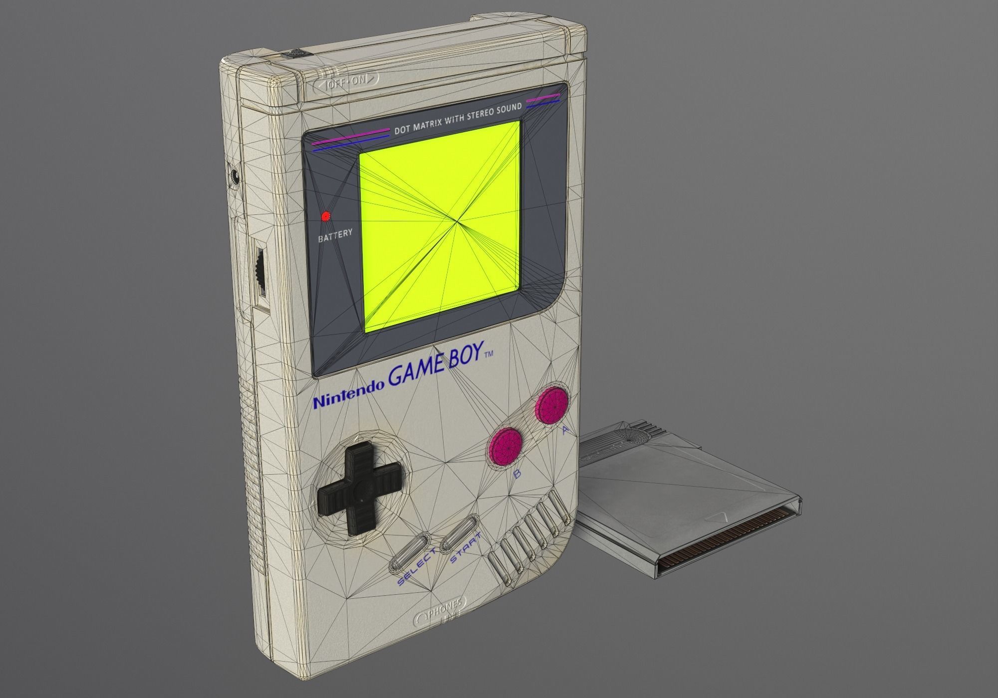 Nintendo Gameboy 1989 DMG-01 low-poly PBR Low-poly 3D model_2