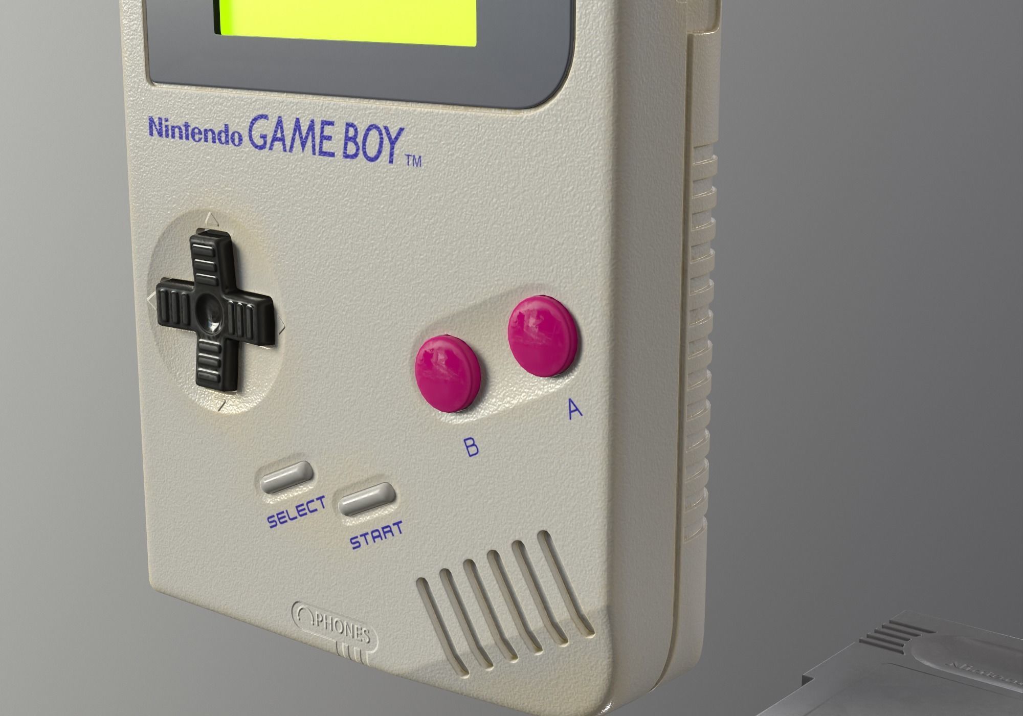Nintendo Gameboy 1989 DMG-01 low-poly PBR Low-poly 3D model_8