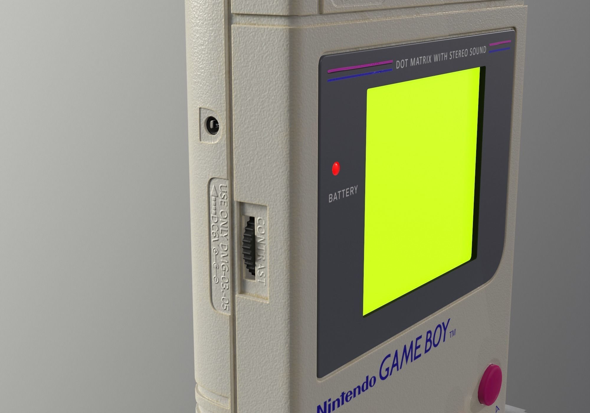 Nintendo Gameboy 1989 DMG-01 low-poly PBR Low-poly 3D model_7