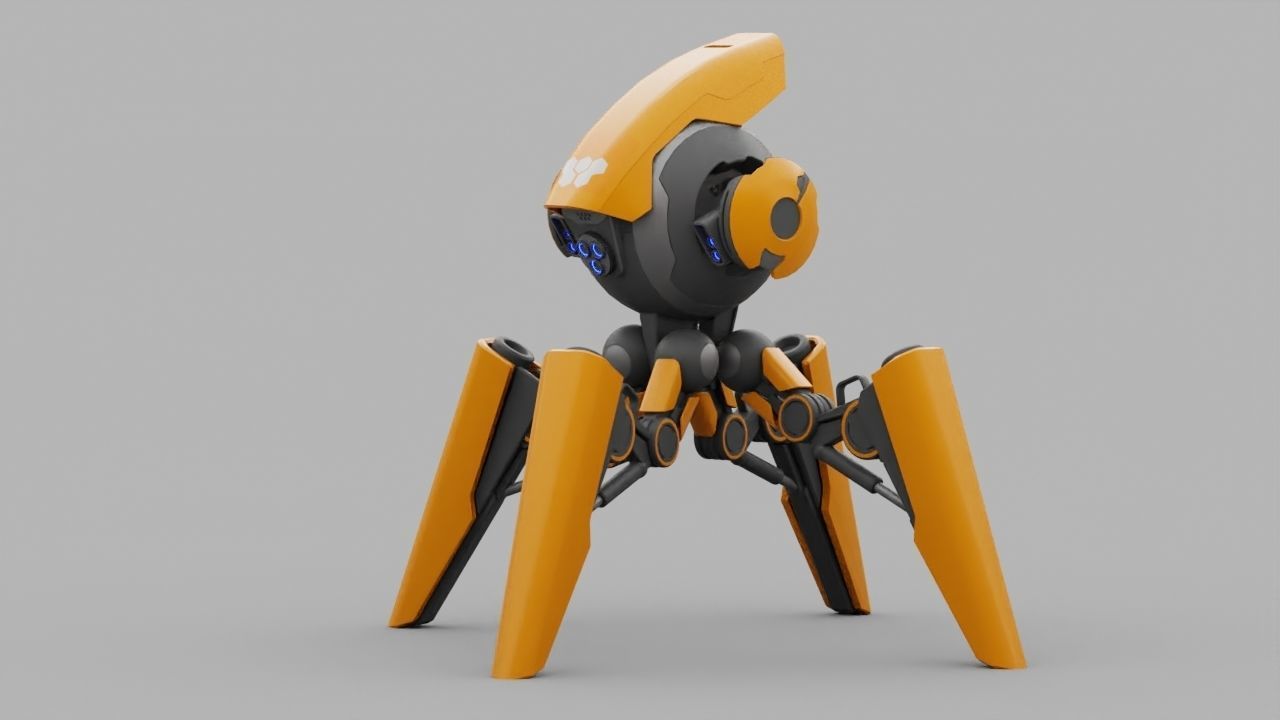 BATTLE DROID X5  rigged character 3D model_1