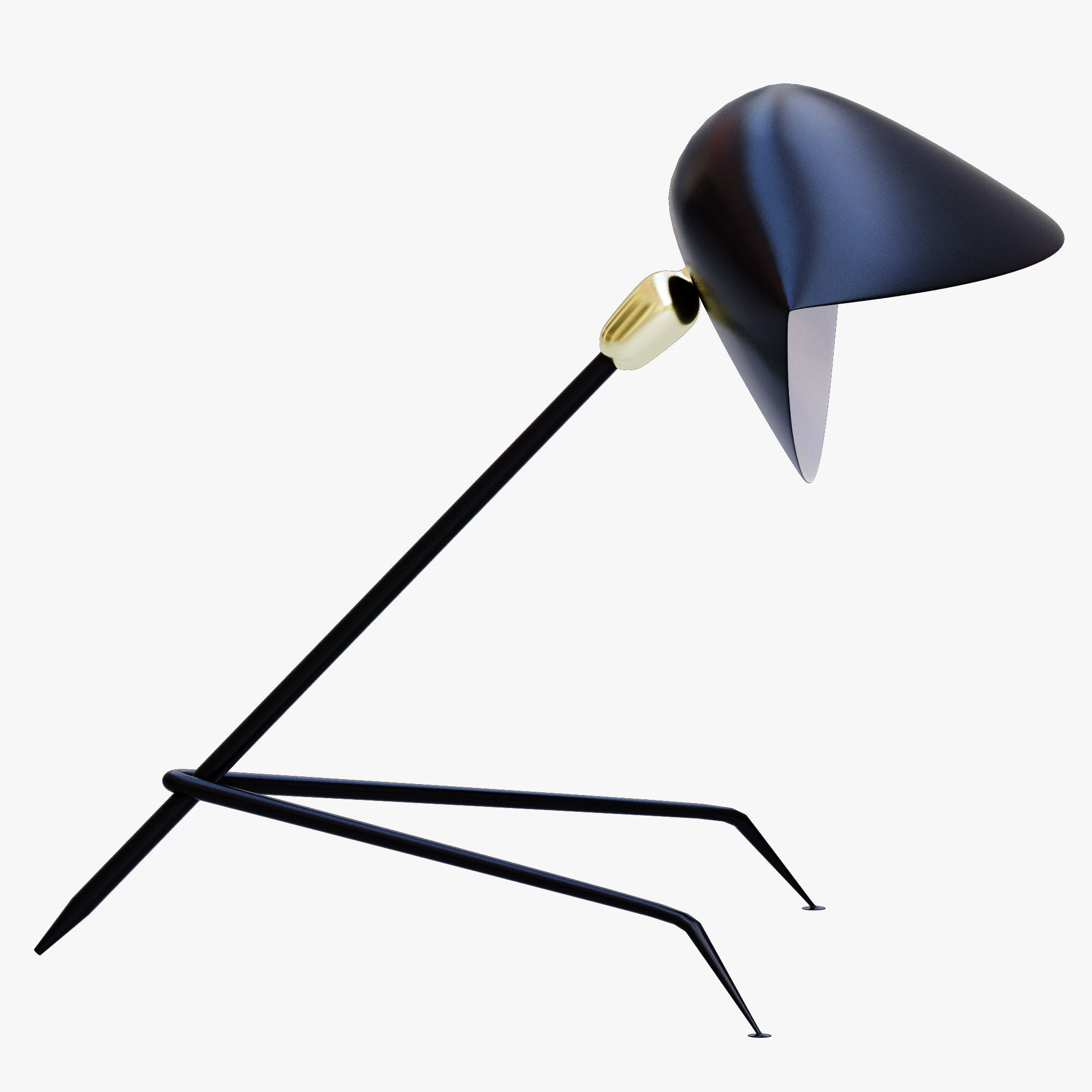 3d Model Serge Mouille Tripod Desk Lamp Cgtrader Serge Mouille Tripod Desk Lamp 3d Model Max Obj 3ds Fbx Mtl 1