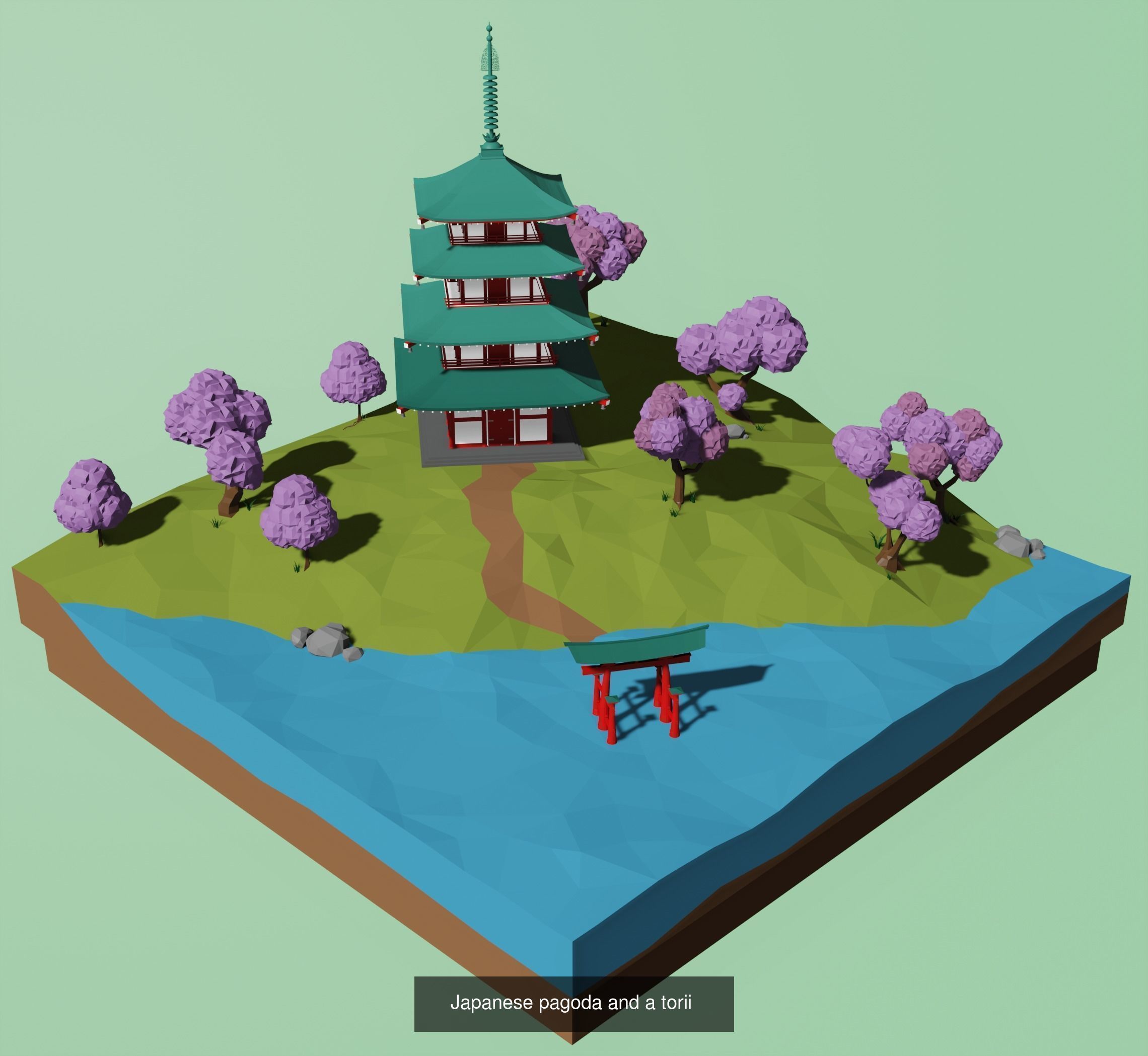 Landmarks Low-poly 3D model great wall of china 3D Model Collection_10