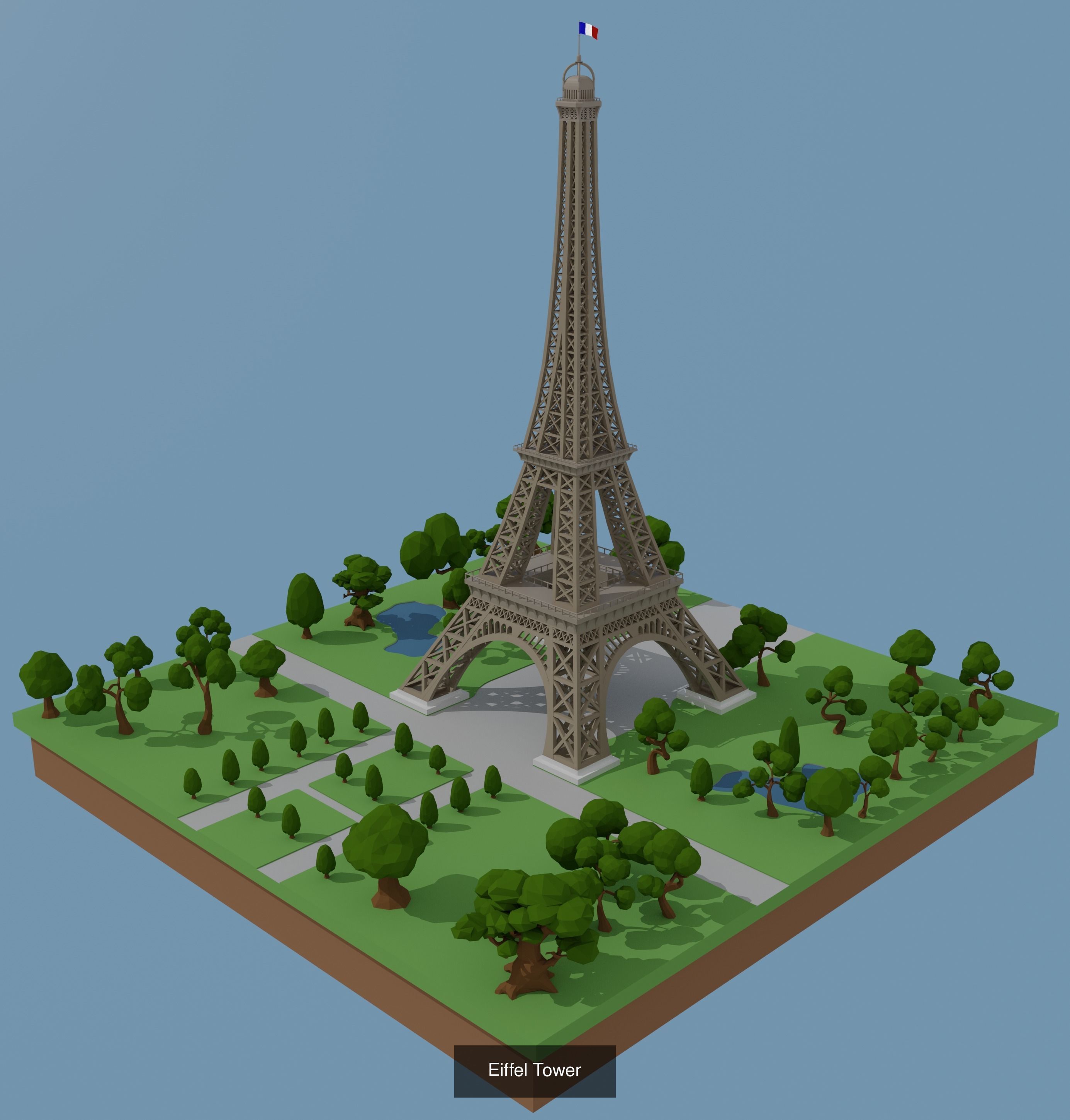 Landmarks Low-poly 3D model great wall of china 3D Model Collection_9