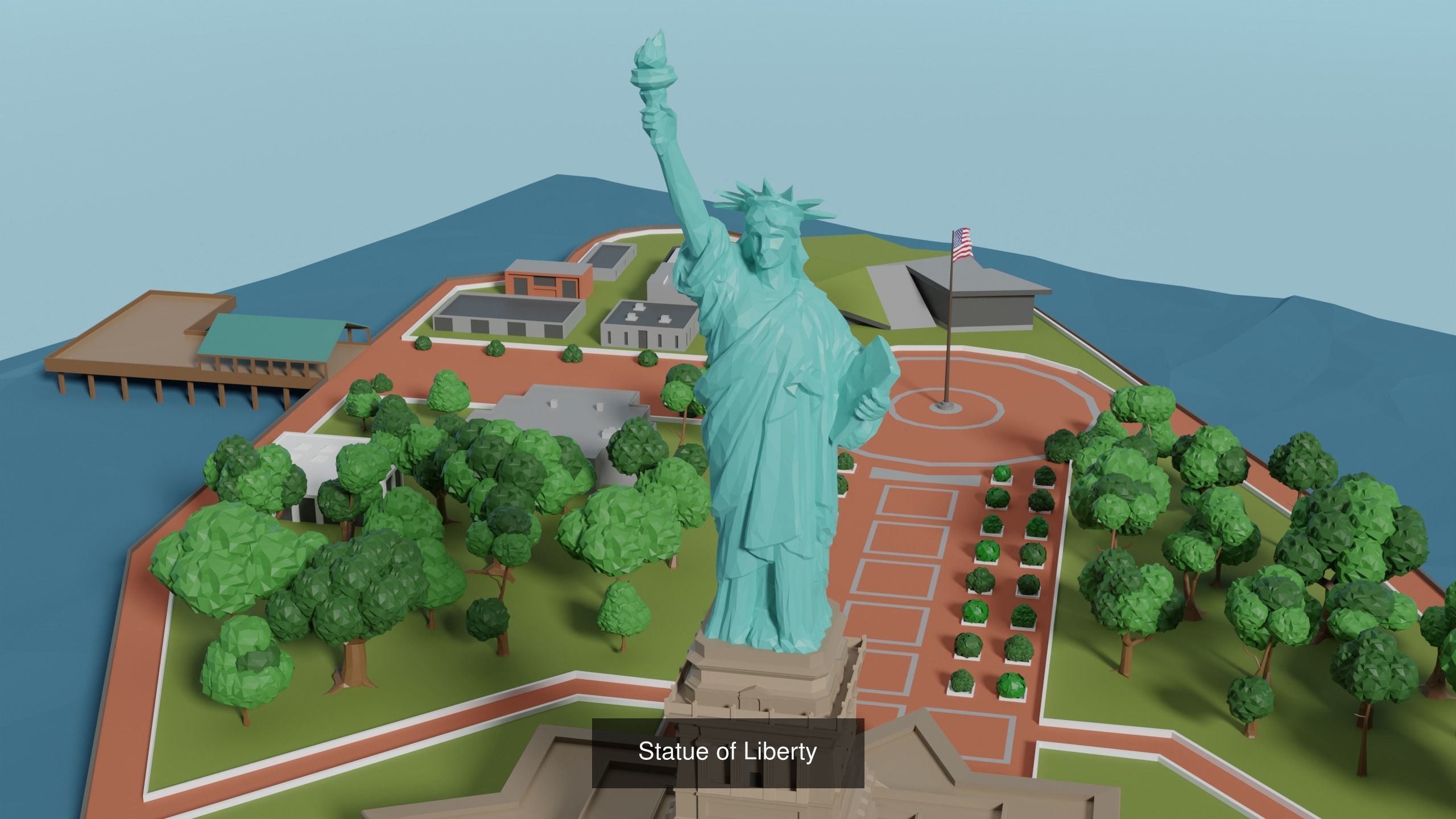 Landmarks Low-poly 3D model great wall of china 3D Model Collection_2