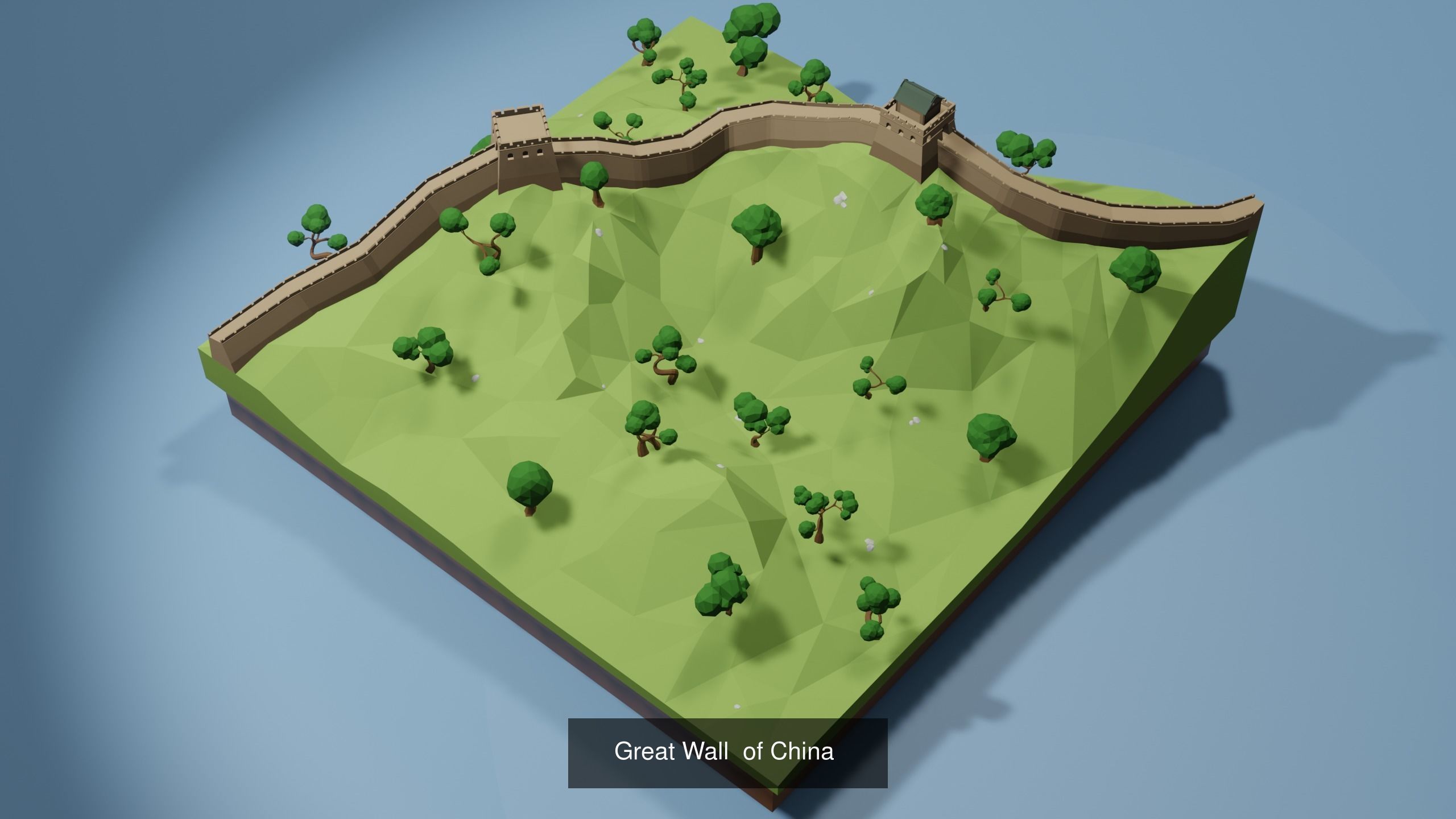 Landmarks Low-poly 3D model great wall of china 3D Model Collection_5