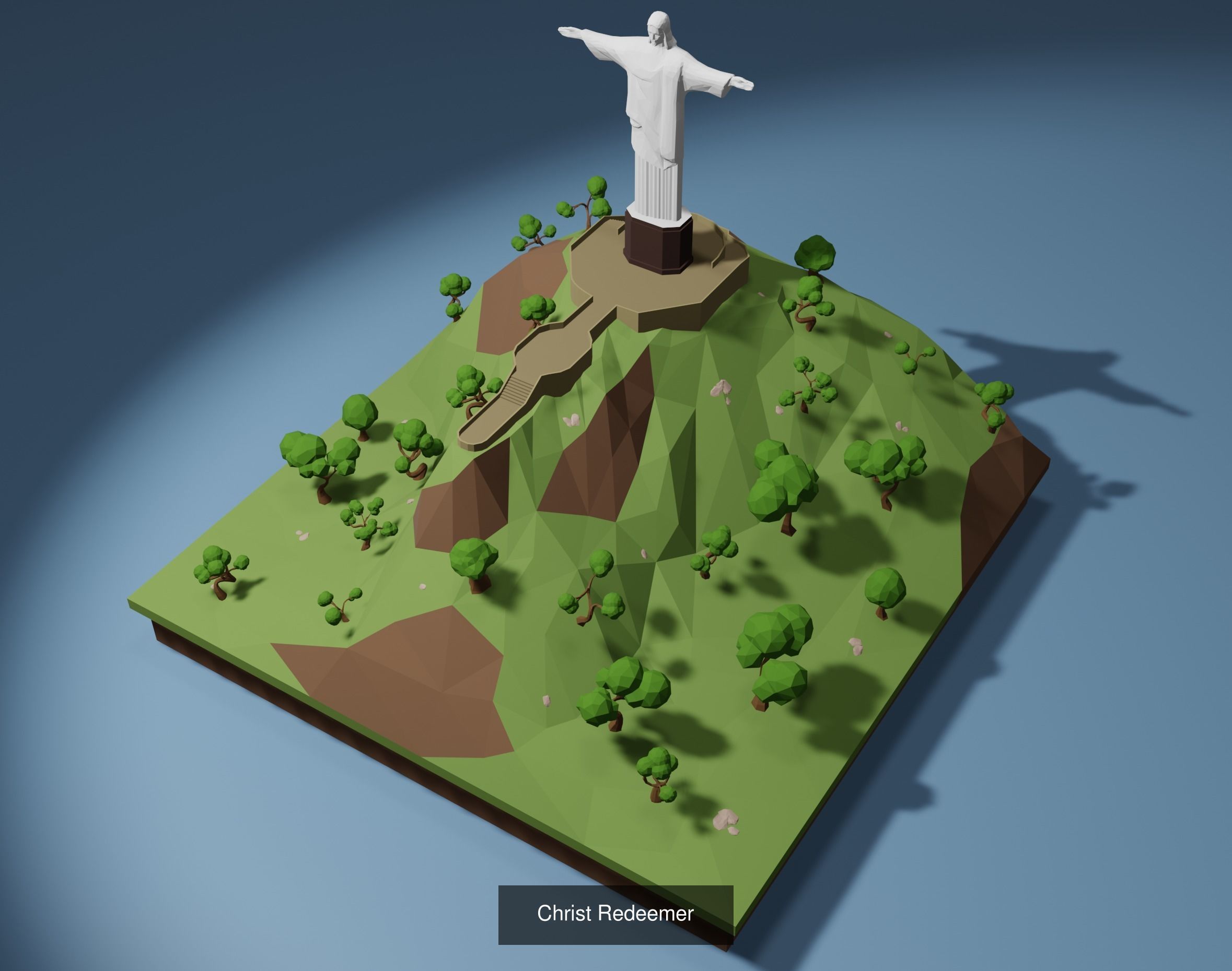 Landmarks Low-poly 3D model great wall of china 3D Model Collection_3