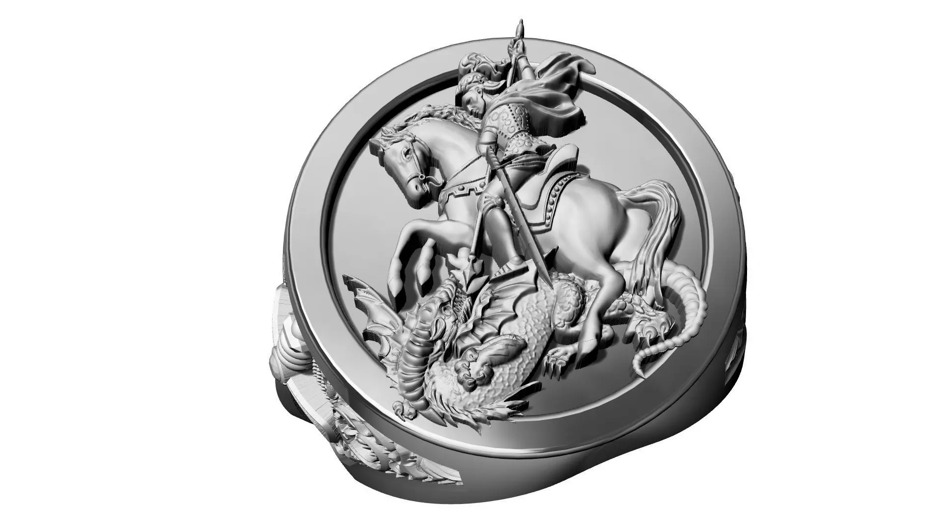 St George Sword Ring 3D print model_0