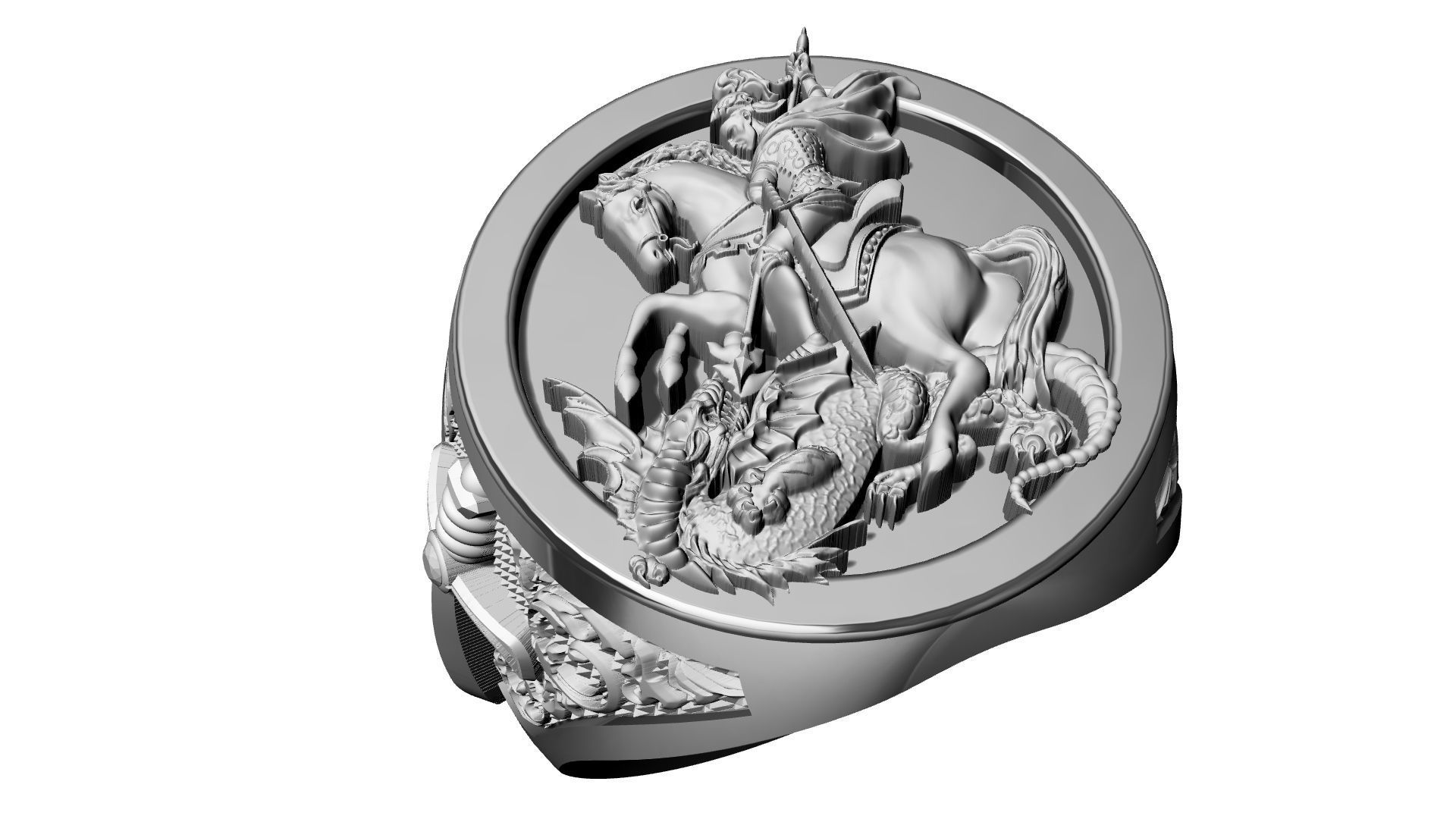 St George Sword Ring 3D print model_2
