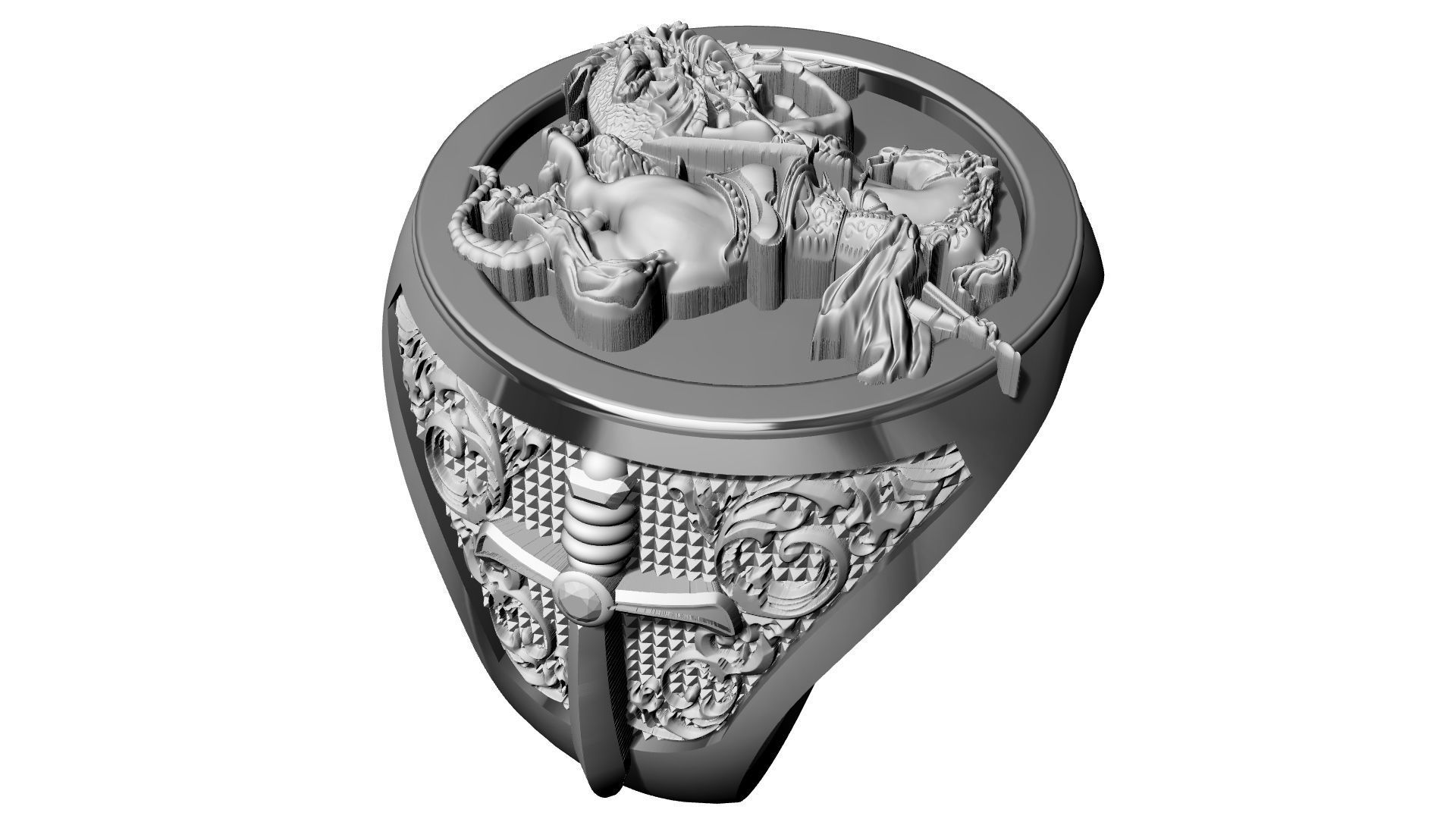 St George Sword Ring 3D print model_8