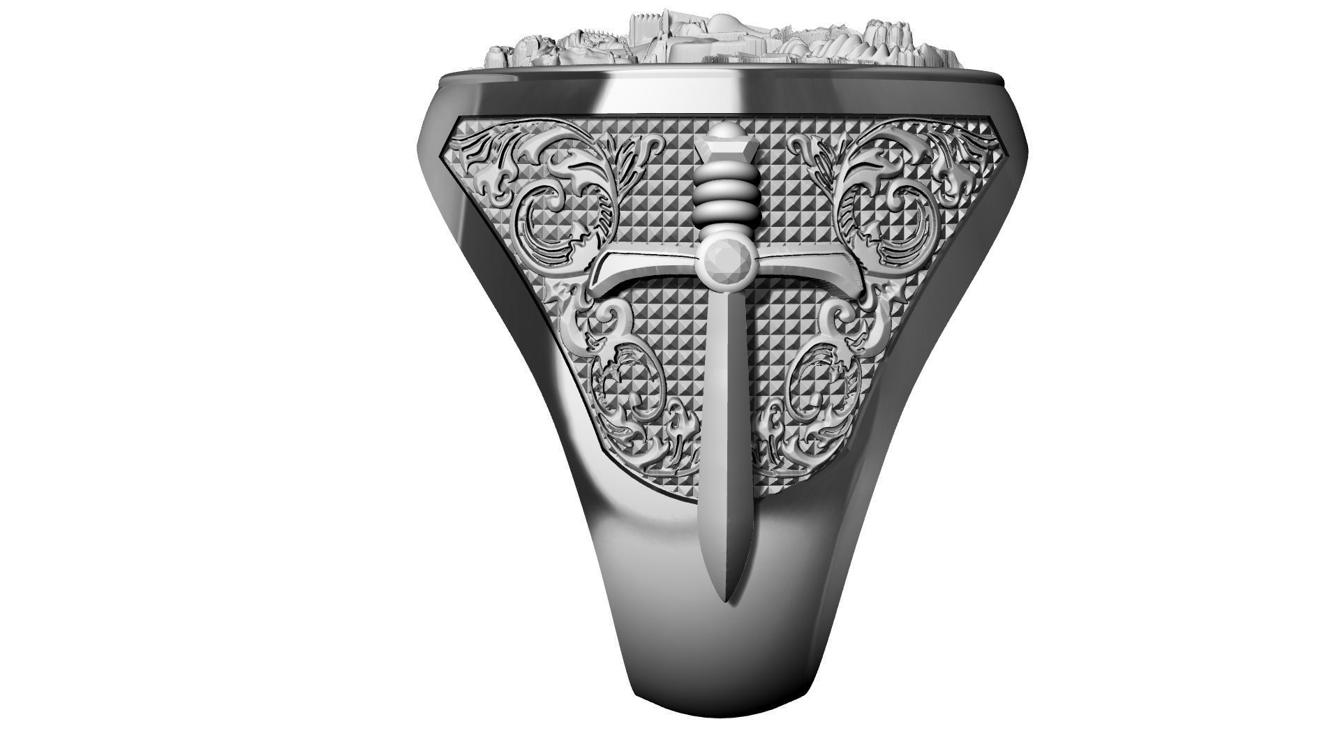 St George Sword Ring 3D print model_4