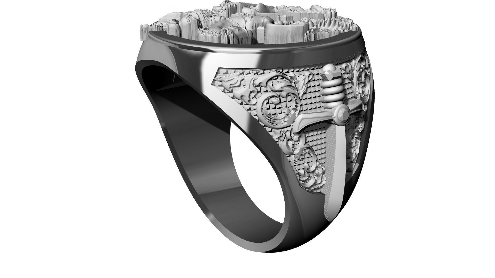 St George Sword Ring 3D print model_5