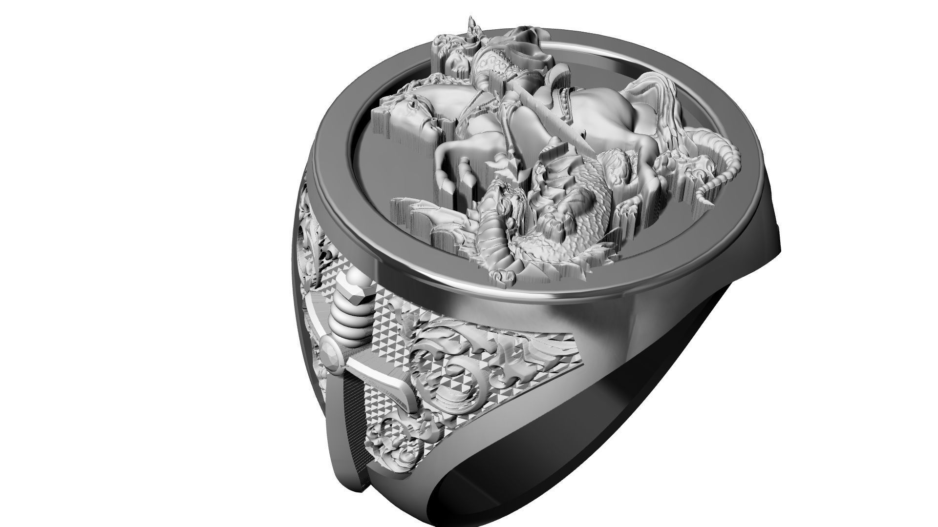 St George Sword Ring 3D print model_3