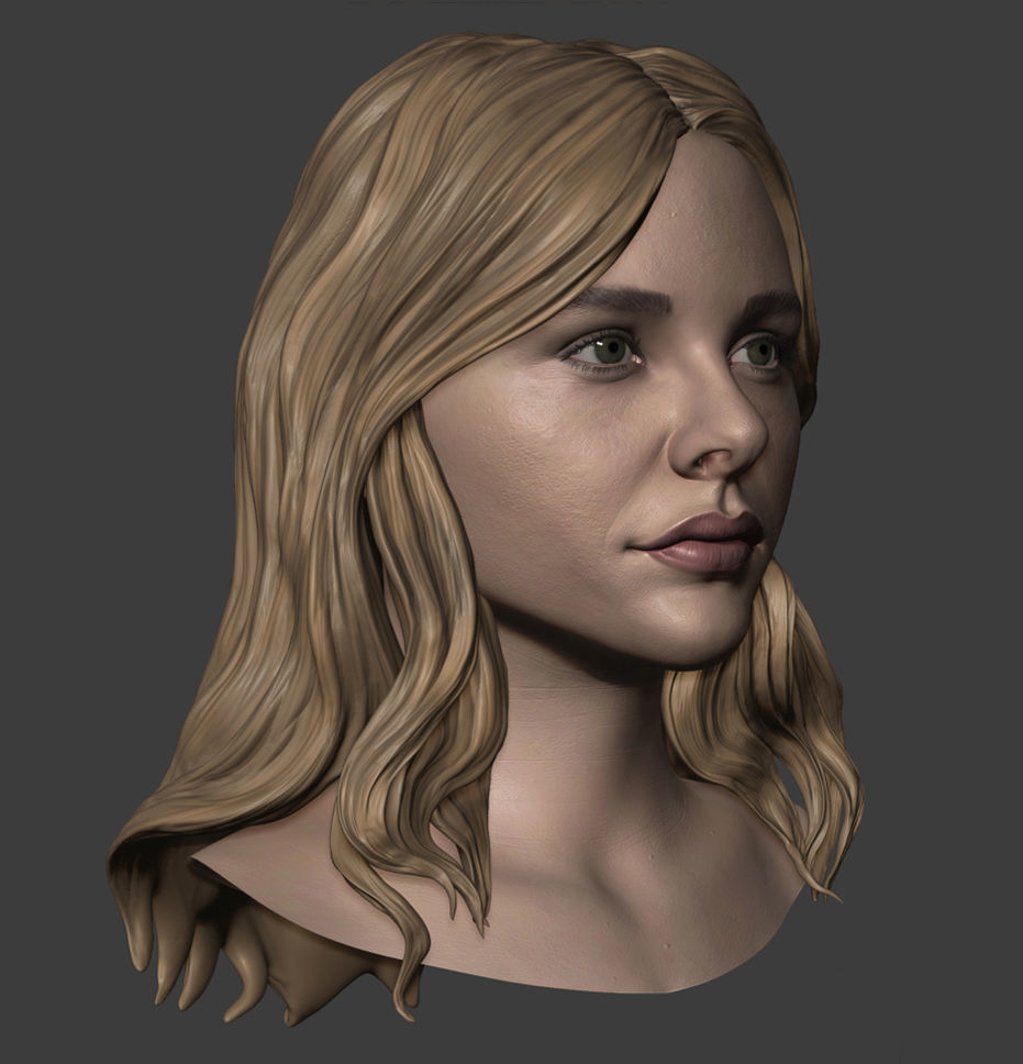 Chloe Grace Moretz 3d sculpt 3D model_12