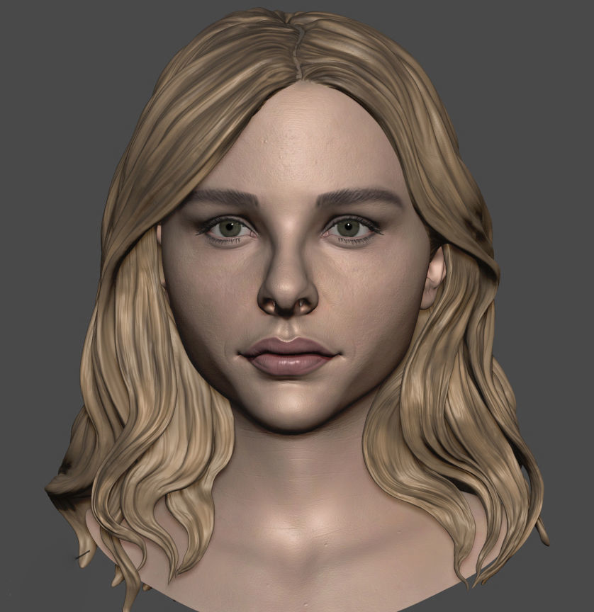Chloe Grace Moretz 3d sculpt 3D model_3