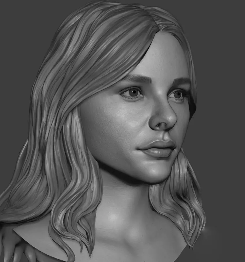 Chloe Grace Moretz 3d sculpt 3D model_0