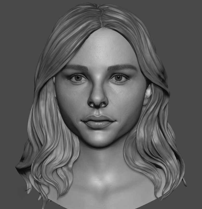 Chloe Grace Moretz 3d sculpt 3D model_2