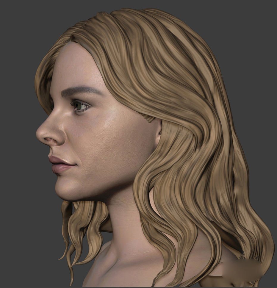 Chloe Grace Moretz 3d sculpt 3D model_6