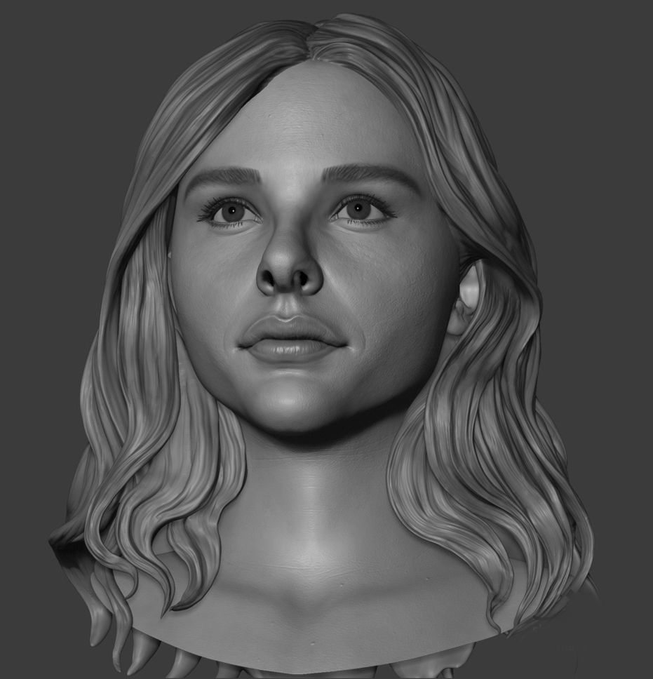 Chloe Grace Moretz 3d sculpt 3D model_9
