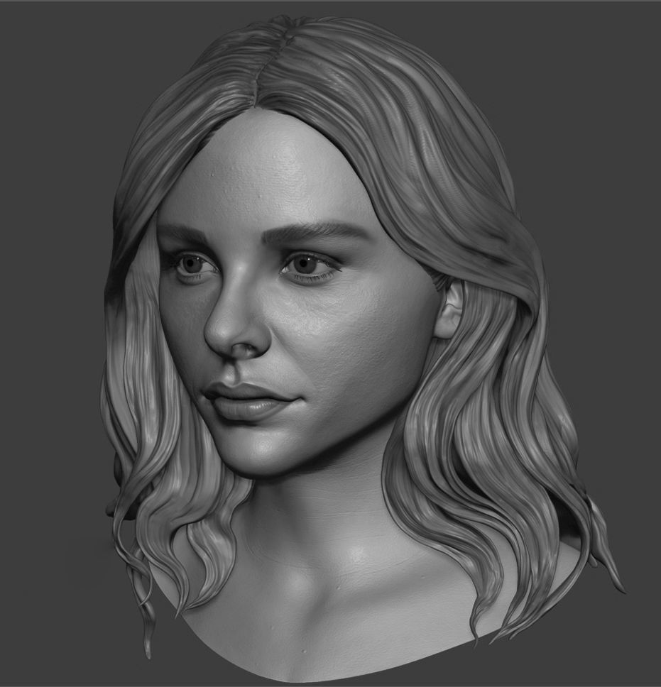 Chloe Grace Moretz 3d sculpt 3D model_4