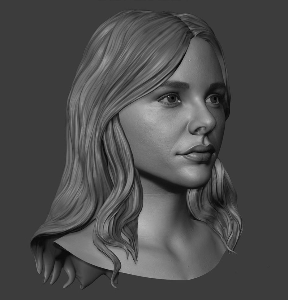 Chloe Grace Moretz 3d sculpt 3D model_13