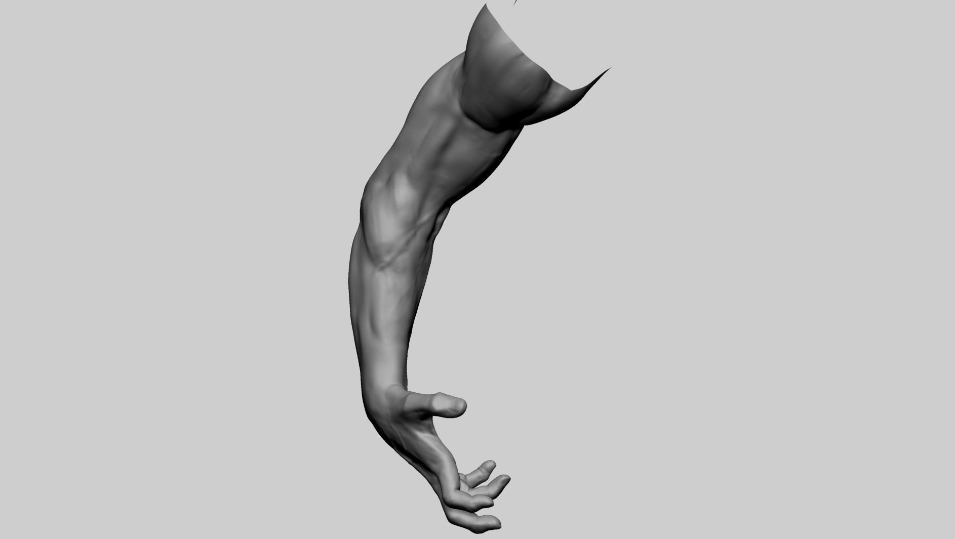 Arm Model A human with hand outstretched 3D model_4