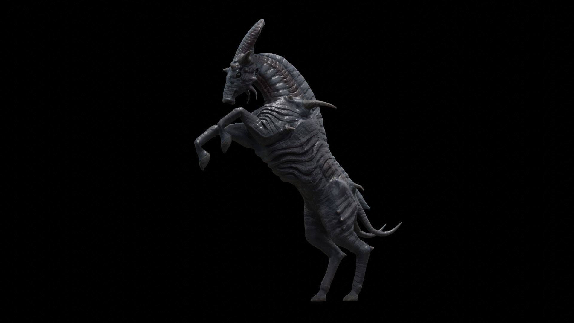 Alien horse creature Low-poly 3D model_12