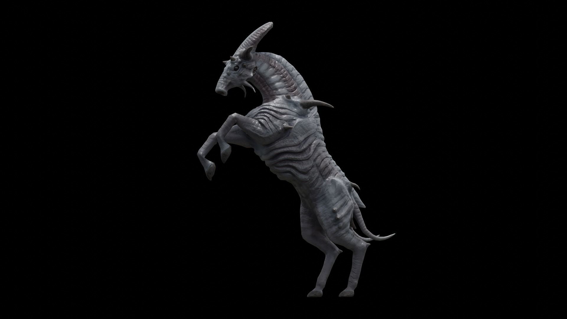 Alien horse creature Low-poly 3D model_46