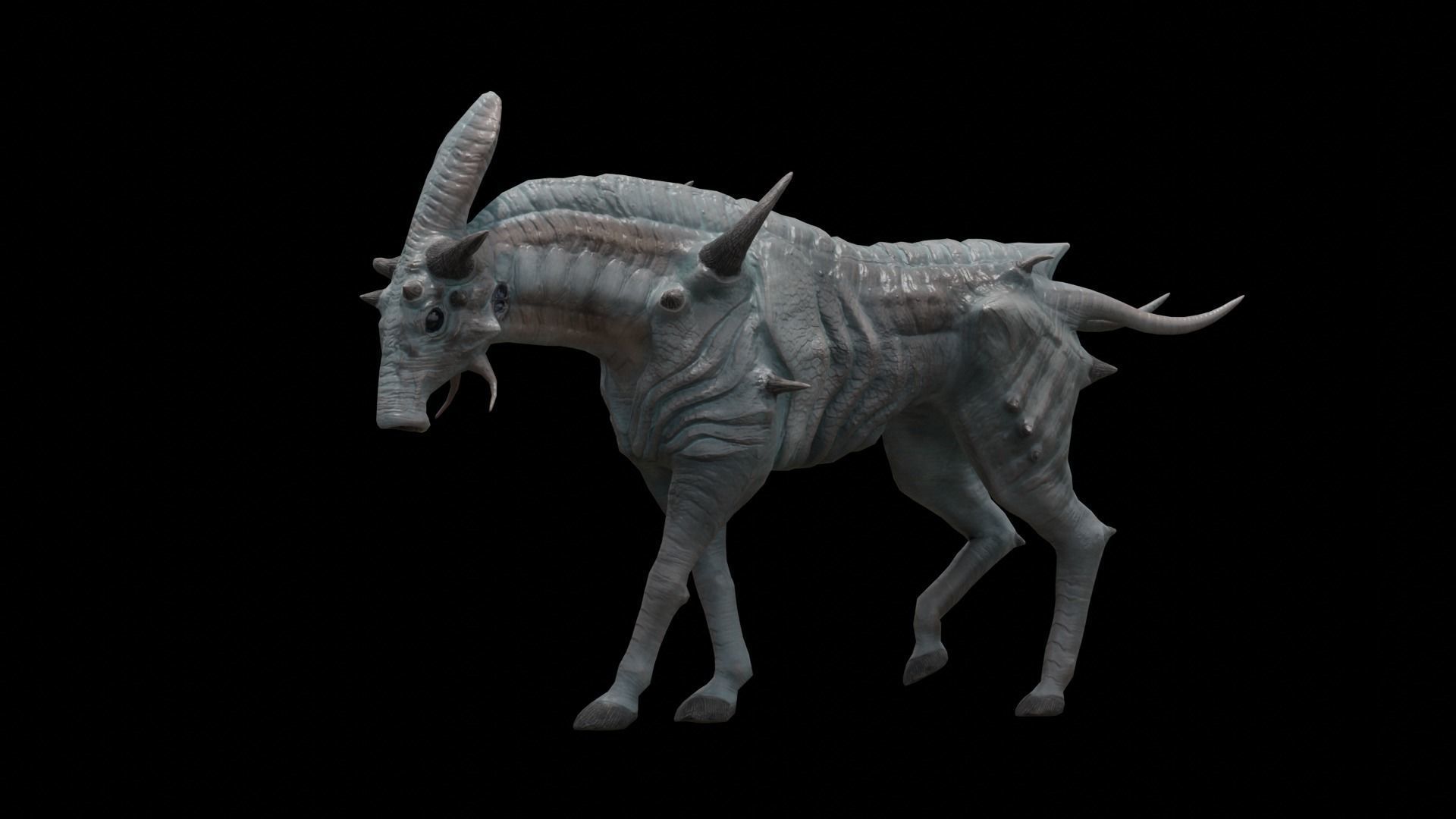 Alien horse creature Low-poly 3D model_39