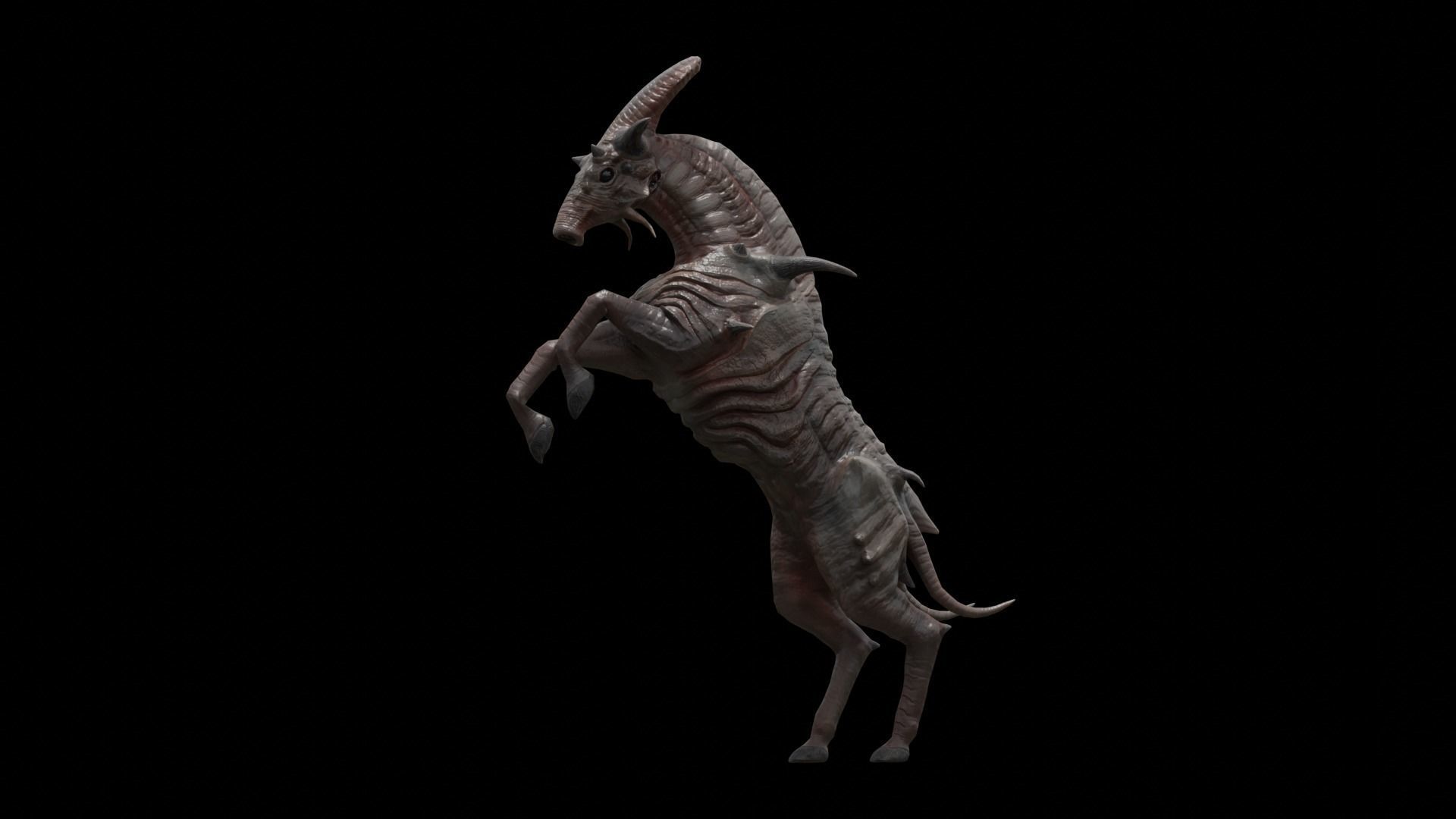 Alien horse creature Low-poly 3D model_40