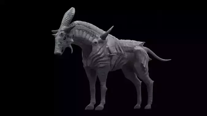 Alien horse creature Low-poly 3D model