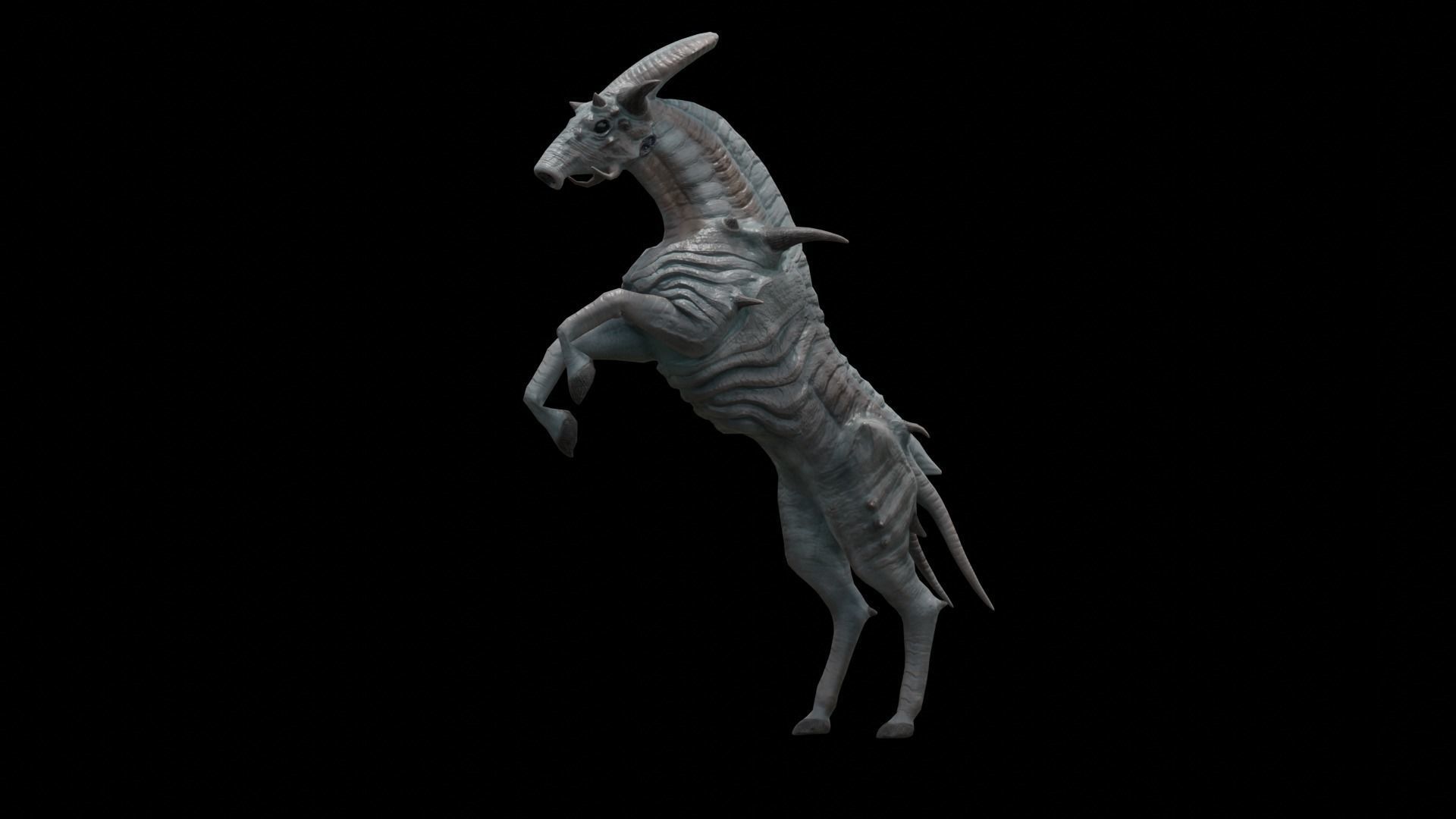 Alien horse creature Low-poly 3D model_43