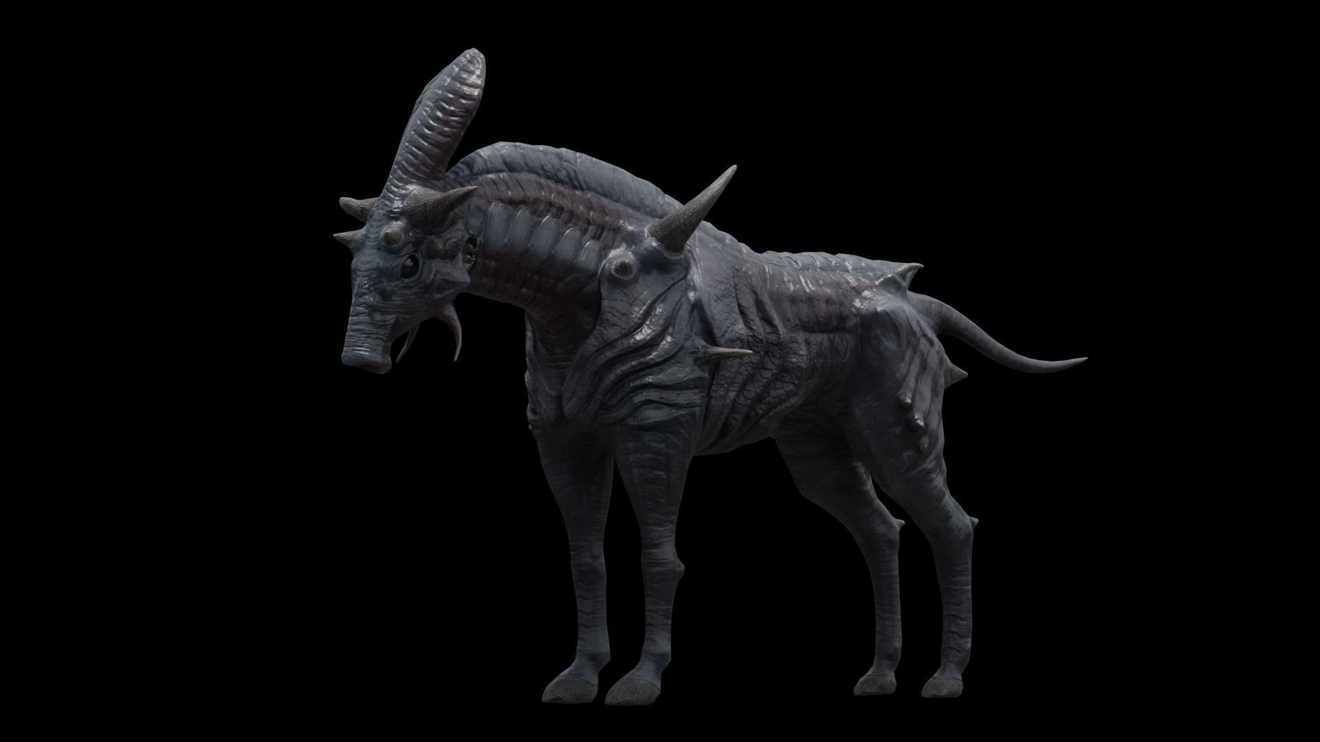 Alien horse creature Low-poly 3D model_18