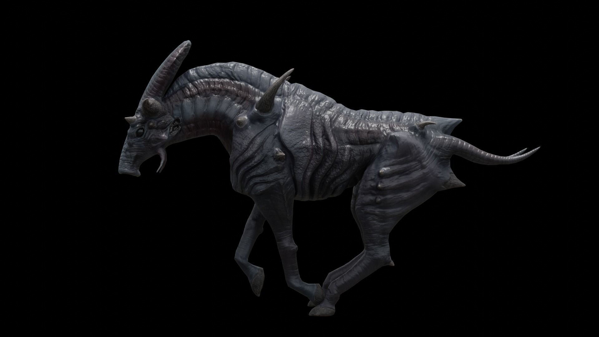 Alien horse creature Low-poly 3D model_20