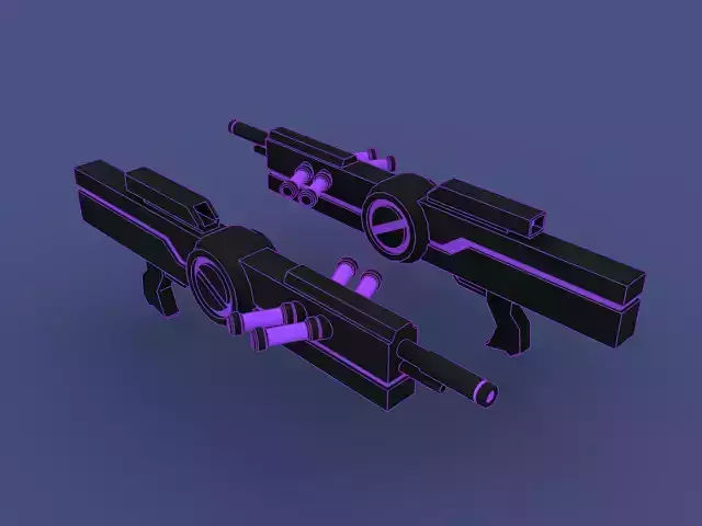Photon Blaster Low-poly 3D model