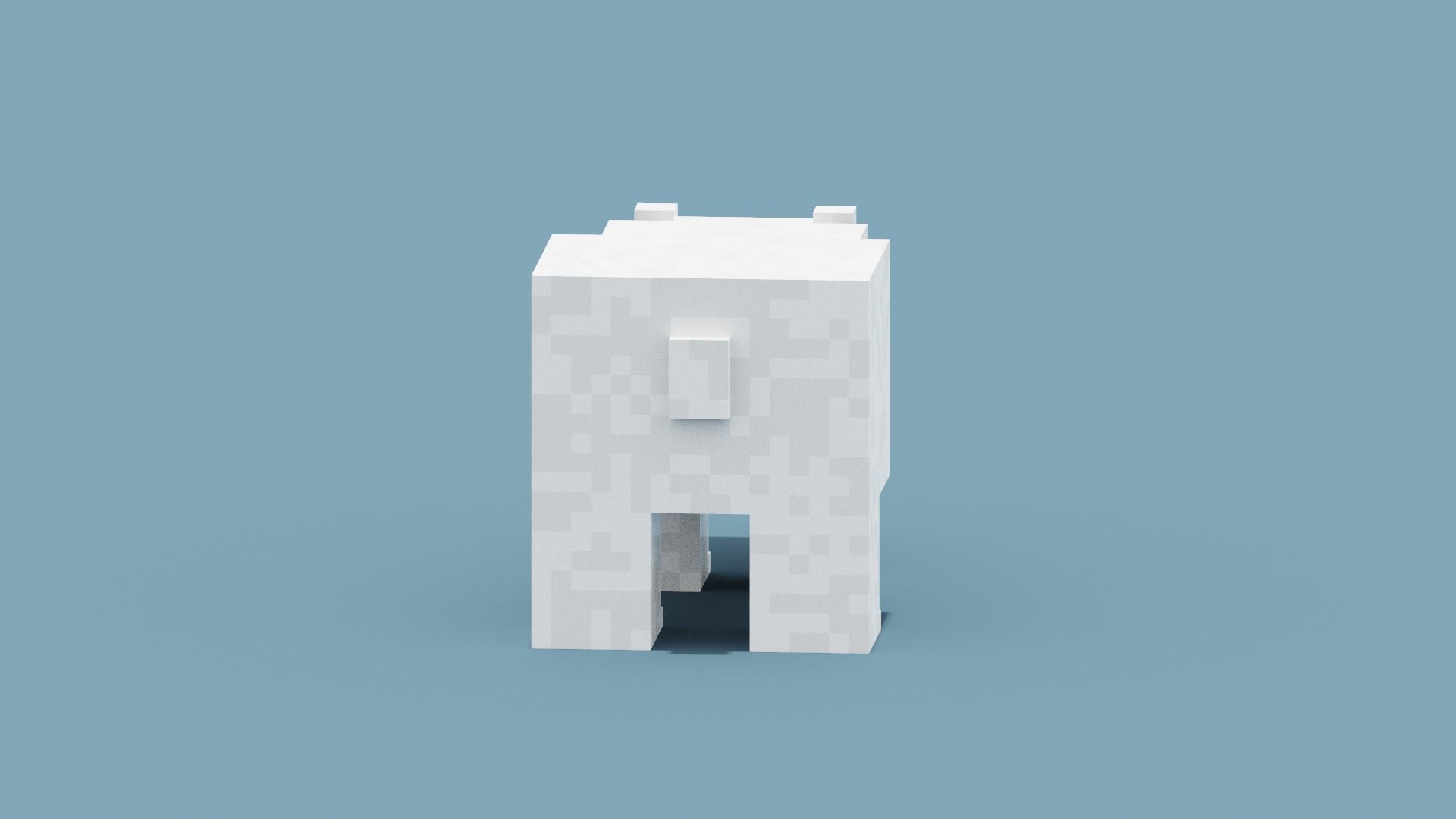 Voxel Polar Bear Low-poly 3D model_5