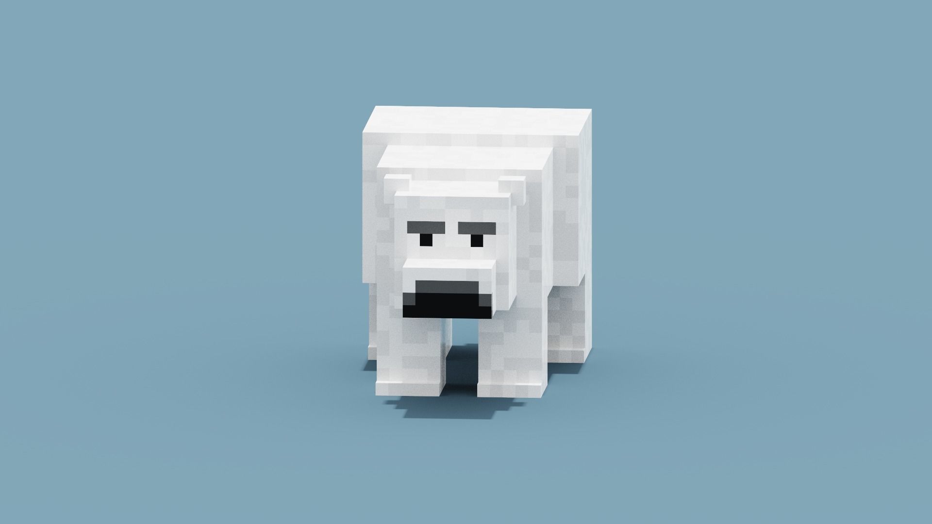 Voxel Polar Bear Low-poly 3D model_11