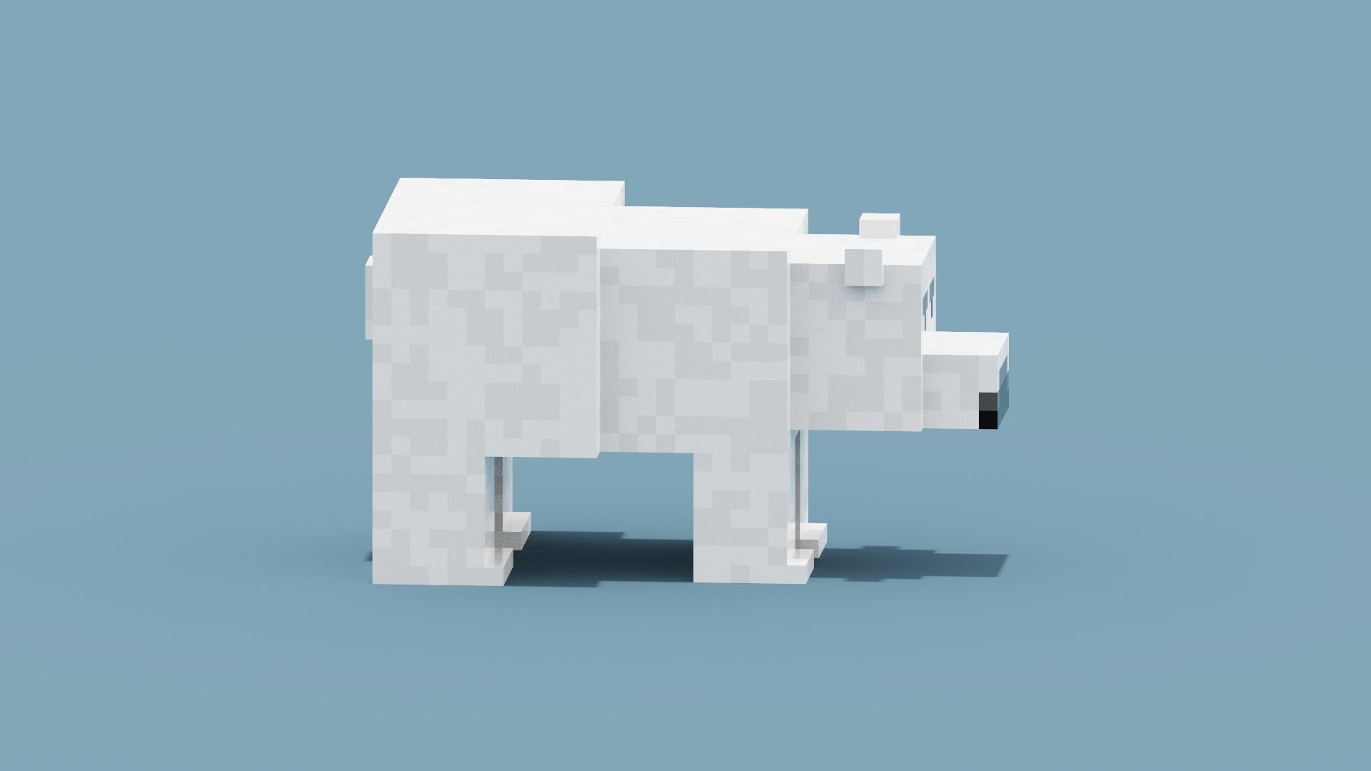 Voxel Polar Bear Low-poly 3D model_8